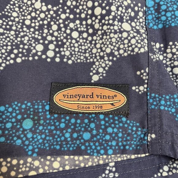 Vineyard Vines Men's Blue Shark Printed Board Swim Shorts - Size 38 - Picture 6 of 7